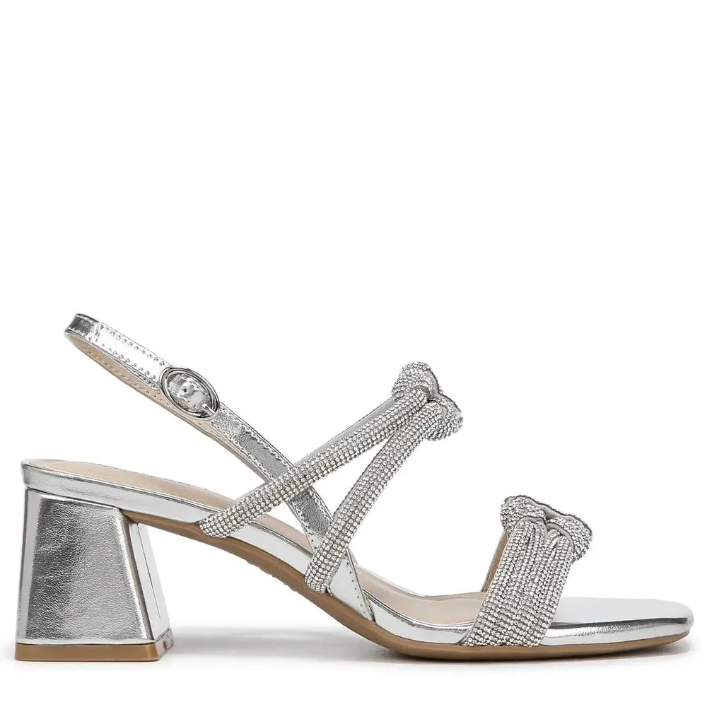 NWT LifeStride Women's Celeste Heeled Sandal Silver Metallic 7.5 M